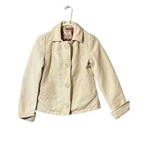 Womens Short Jacket American Eagle Petite Small Quilted Lining Cuffed Sleeves